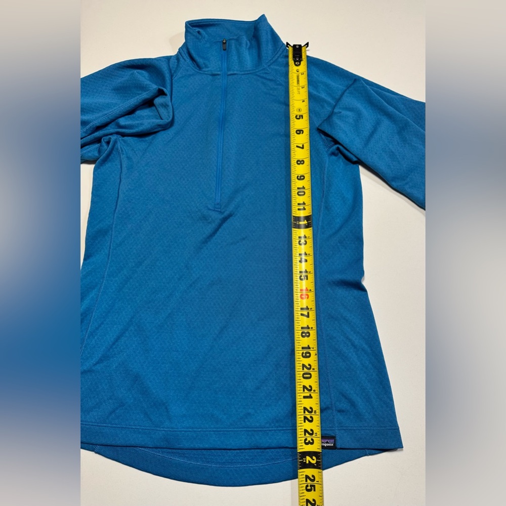 Patagonia Capsule Mid Weight Base Layer Cool To Cold 1/4 Zip Blue Size Small - Picture 6 of 6
